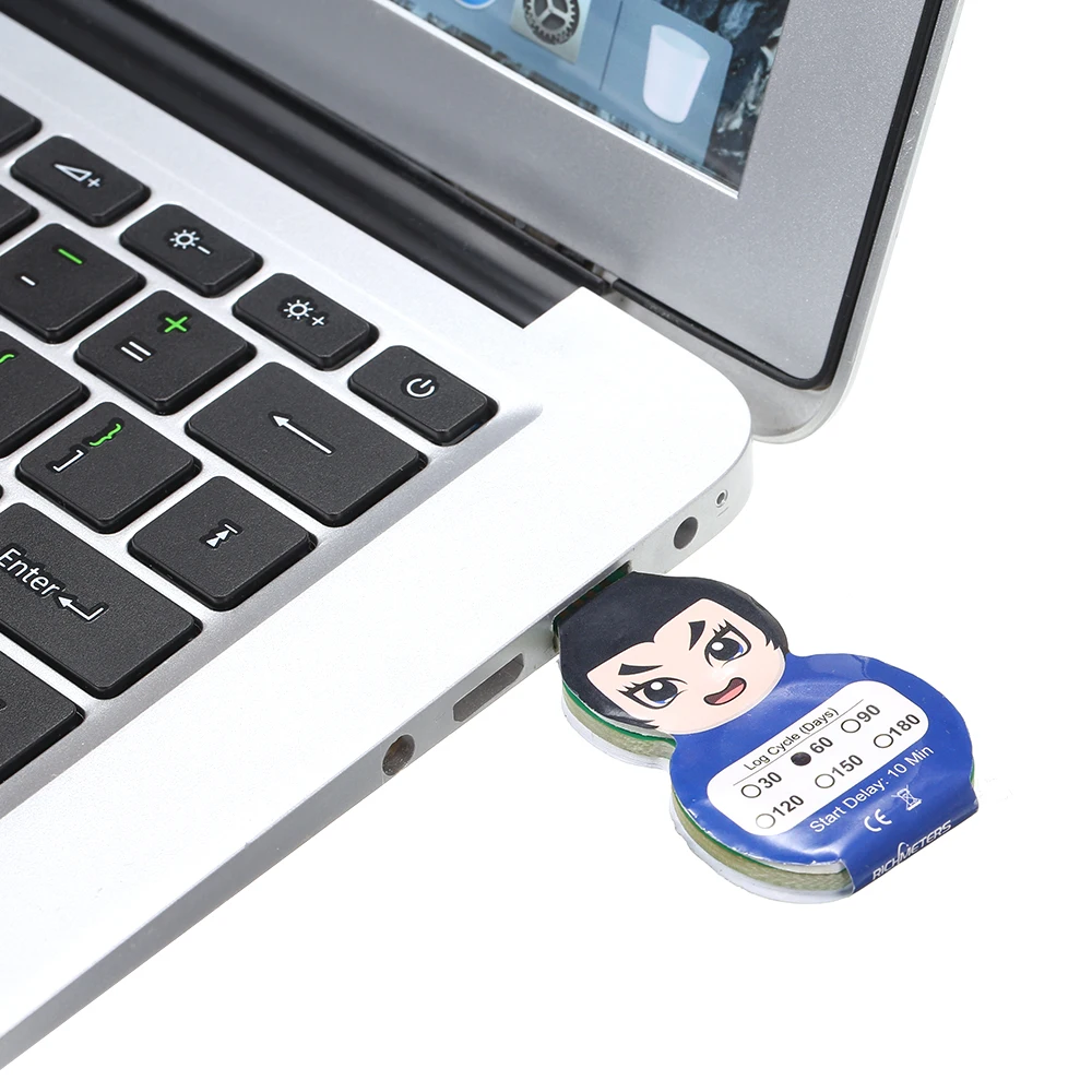 Водонепроницаемый USB 2 0 PDF одноразовый регистратор данных о температуре 60 дней