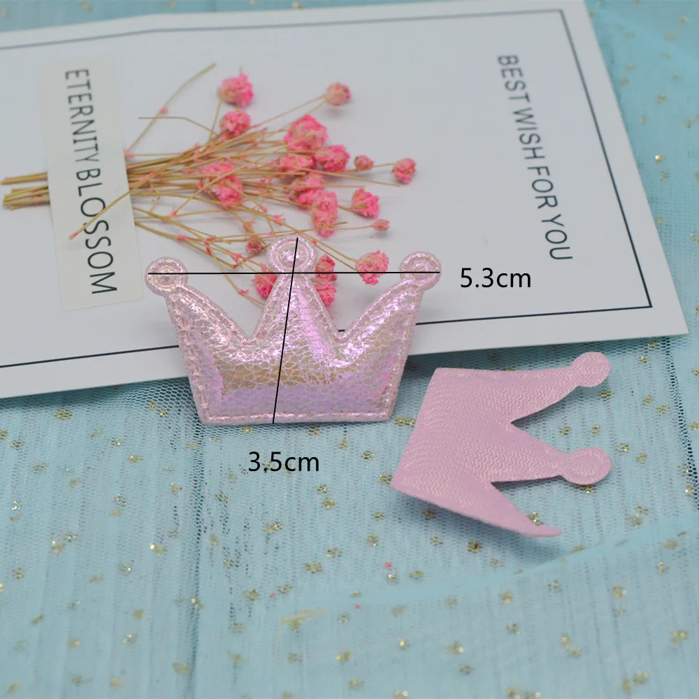 

30Pcs Glitter Shiny PU Crown Padded Patches For Baby Girls Hair Accessories Appliques For DIY Clothes Crafts BB Clips Ornament
