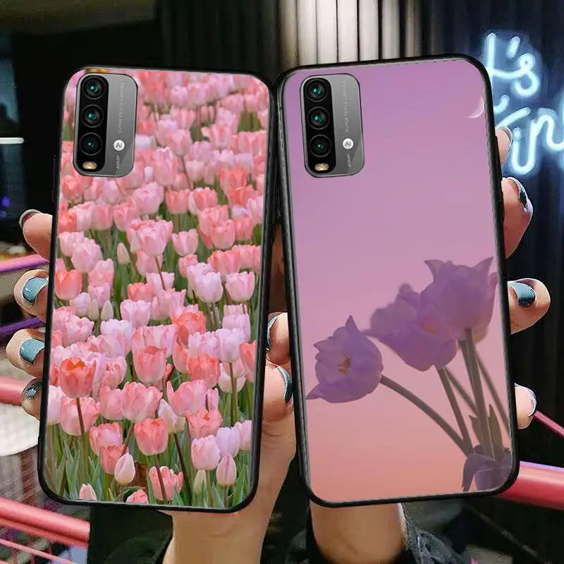 

Beautiful flowers tulips Phone Case For XiaoMi Redmi 11 lite 9C 8A 7A Pro 10T 5G Anime Cover Mi 10 Ultra Poco M3 X3 NFC 8 SE cov
