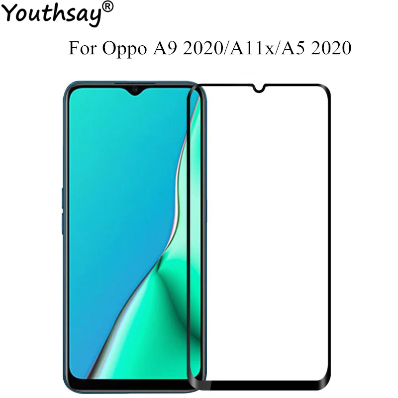 Protector de pantalla de tel&eacute;fono con pegamento completo para OPPO A11x, pel&iacute;cula de vidrio para OPPO A11x, vidrio de 6,5 pulgadas, Youthsay, 2 piezas-0