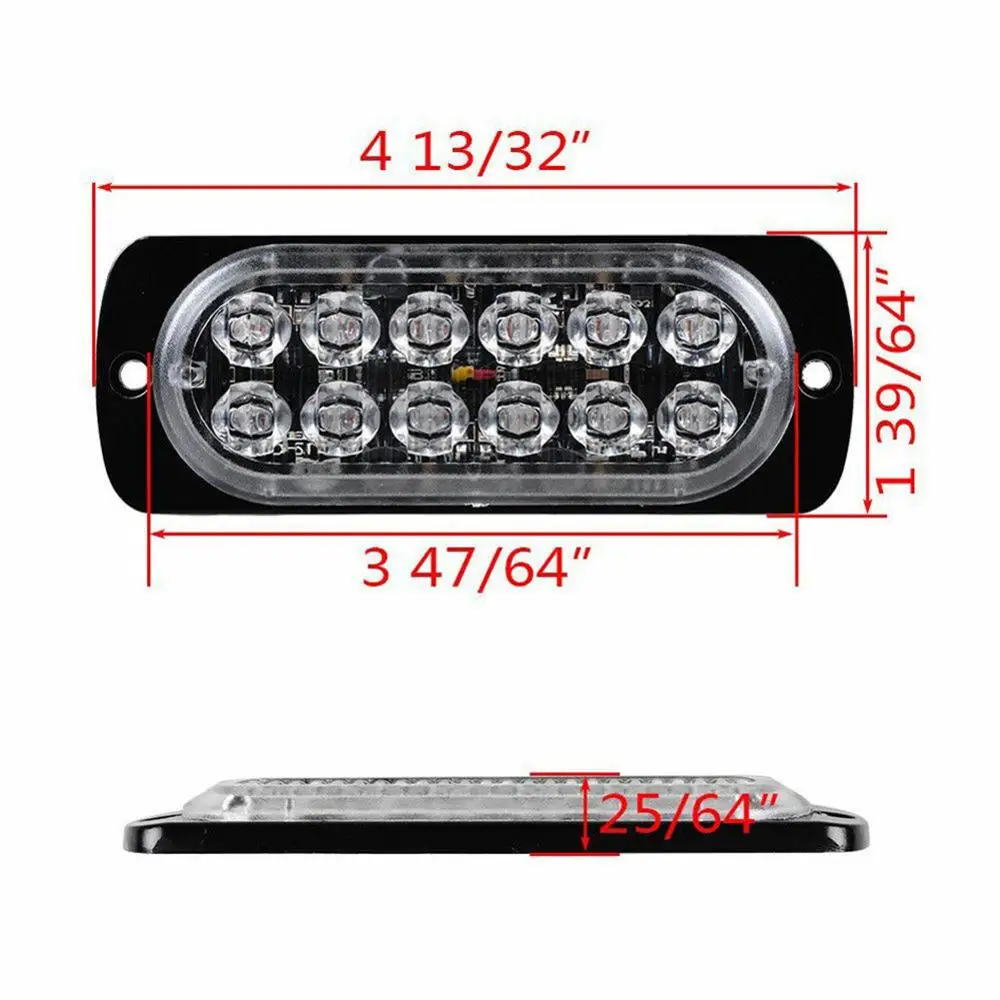 4X DC12-24V 36 Вт 12 Светодиодный Янтарный Автомобиль Грузовик Мотоцикл аварийный Маяк