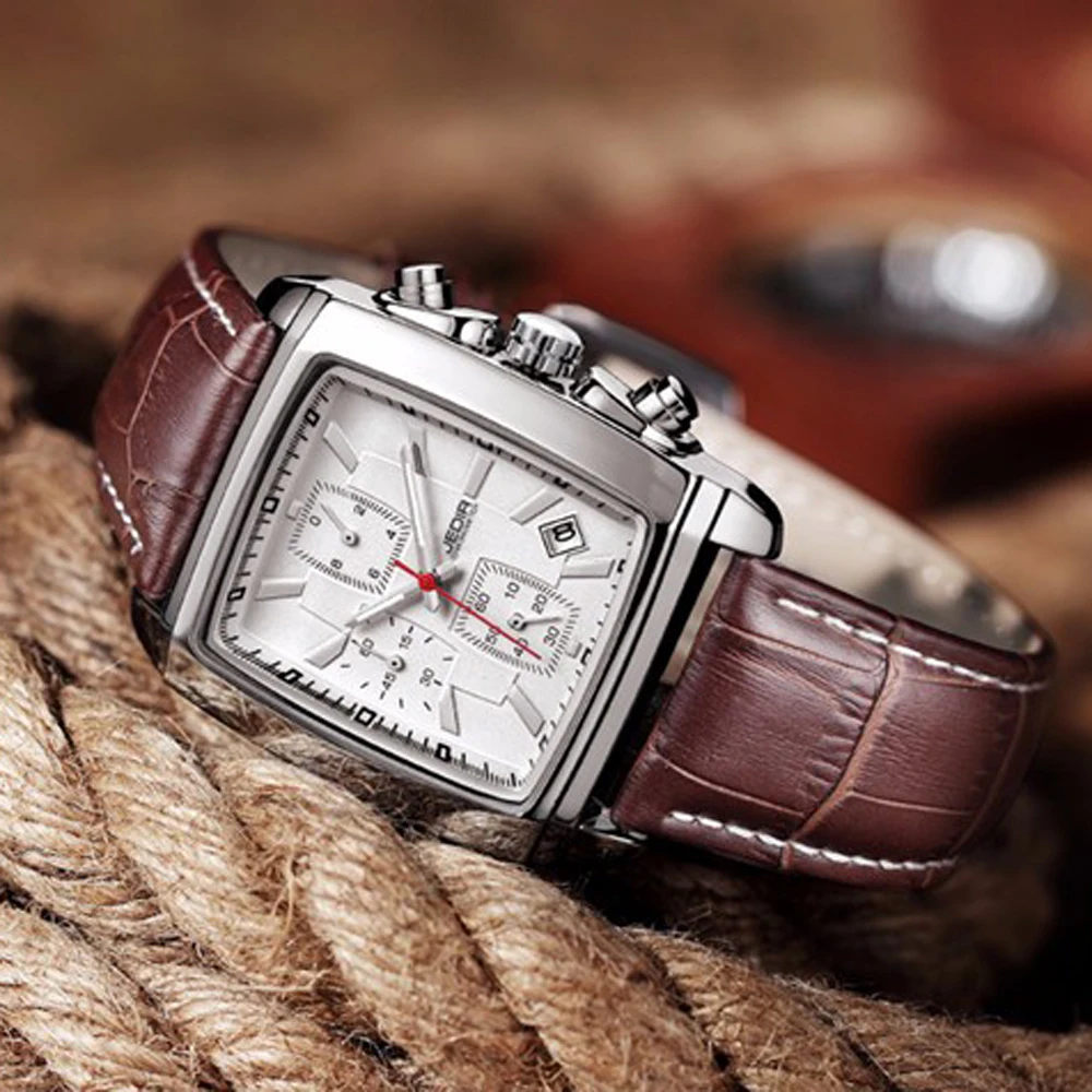 Серебряные часы Топ бренд Мужские с хронографом спортивные водонепроницаемые