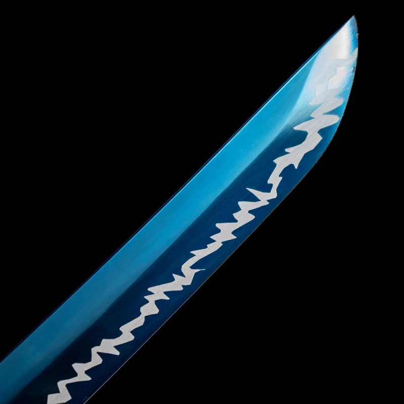 Katana Funcional de acero en azul y blanco, hechas a mano - 106 cm 2