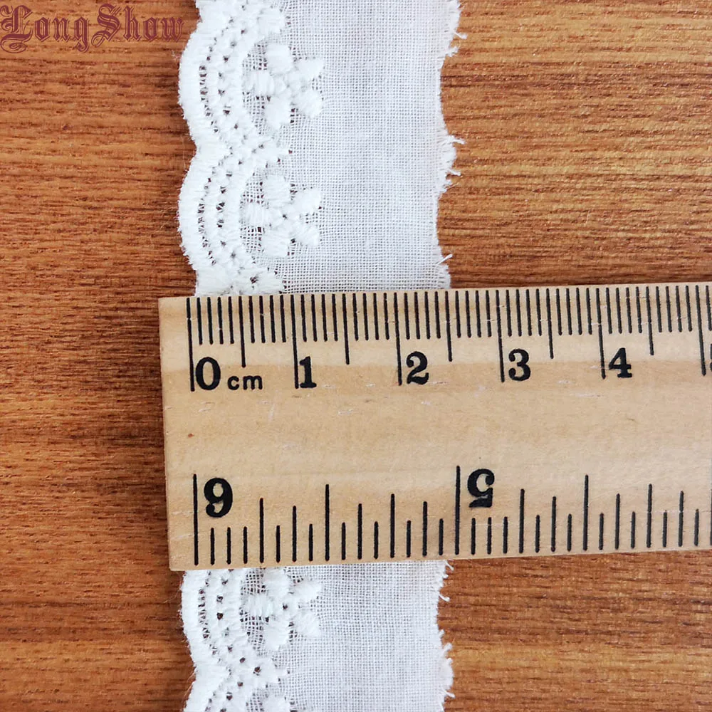 1 партия/4 метра 2 см ширина бежевая белая хлопчатобумажная ткань кружевная