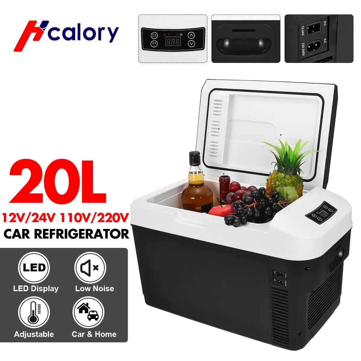 

20L Car Home Auto Refrigerator Mini Fridges DC12/24V Freezer Cooler Heater Keep Warm Fresh for Car Home Pinic Camping AC110/220V
