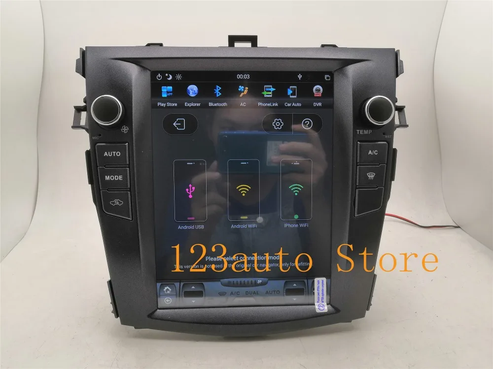 10,4 ''вертикальный Tesla стиль Android 8,1 автомобильный DVD gps плеер для Toyota Corolla 2006 2007 2008 2009 2010 2011 2012 2013 PX6 радио