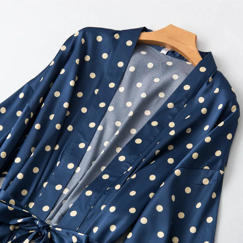 Женский шелковый халат Smmoloa Шелковый пижамный комплект из 4 предметов атласные