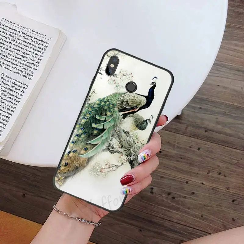

animal design beautiful Peacock Phone Case For Xiaomi Redmi 7 9t 9se k20 mi8 max3 lite 9 note 8 9s 10 pro Shell Cover Funda