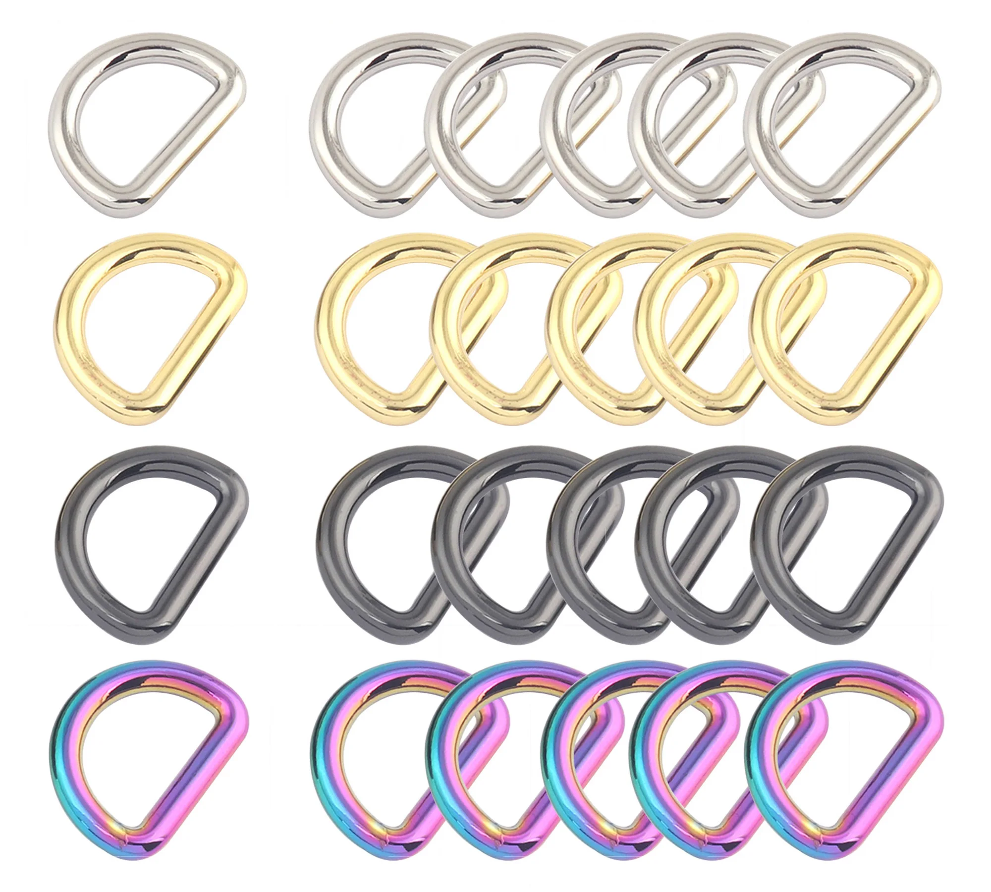 

Metal D Shape Ring Buckles Purse Hook Handbag Clasp Belt Buckles Keychain Jewelry Making 20mm D Ring Clip for Sewing
