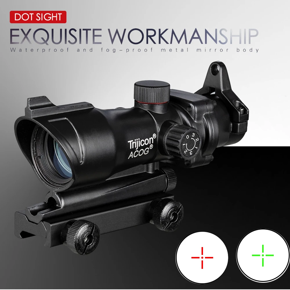 

Охотничий Оптический Прицел ACOG 1X32, красно-зеленый крестообразный прицел, тактические оптические прицелы для страйкбольного ружья, подходя...