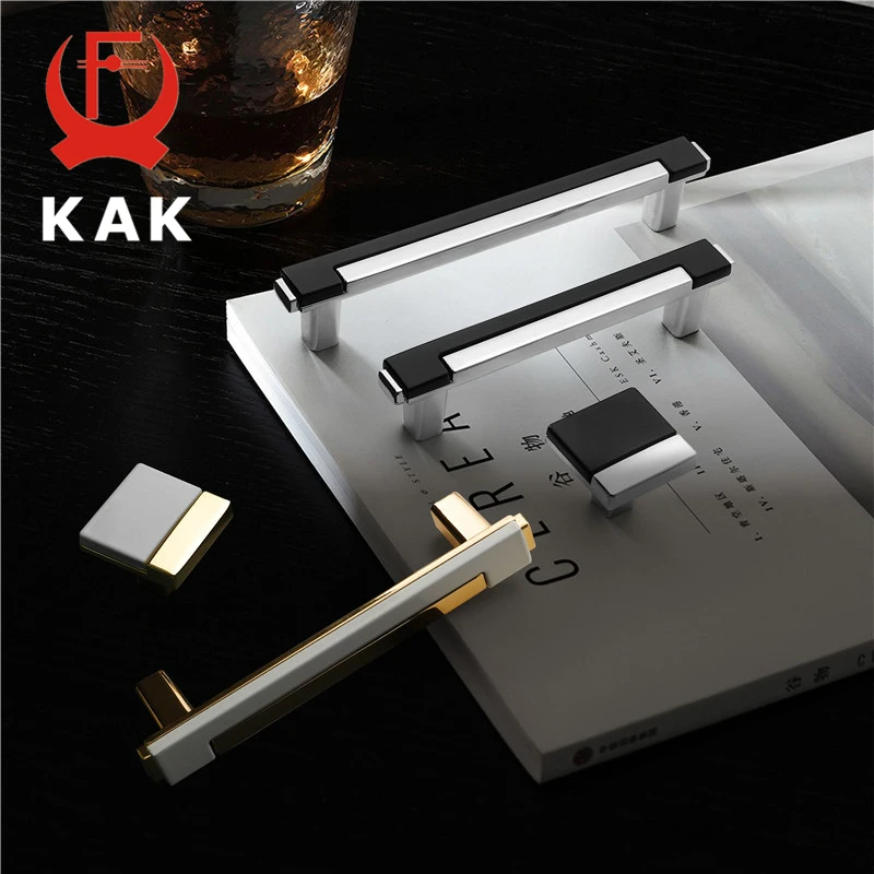 KAK модные золотые кухонные ручки для шкафа ящика комода цинковые сплав двери