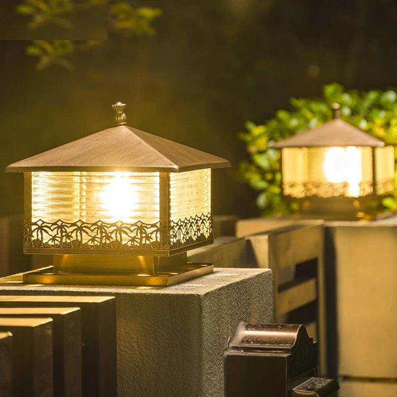 

Водонепроницаемый уличный светильник для газона, лампа для ворот, столбов, сада, прожектор для дорожек, ландшафта, ретро освещение для столб...