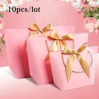 new pink gift bag with handle s gift box food cake candy boxes kraft paper cardboard box packaging wedding birthday party favors