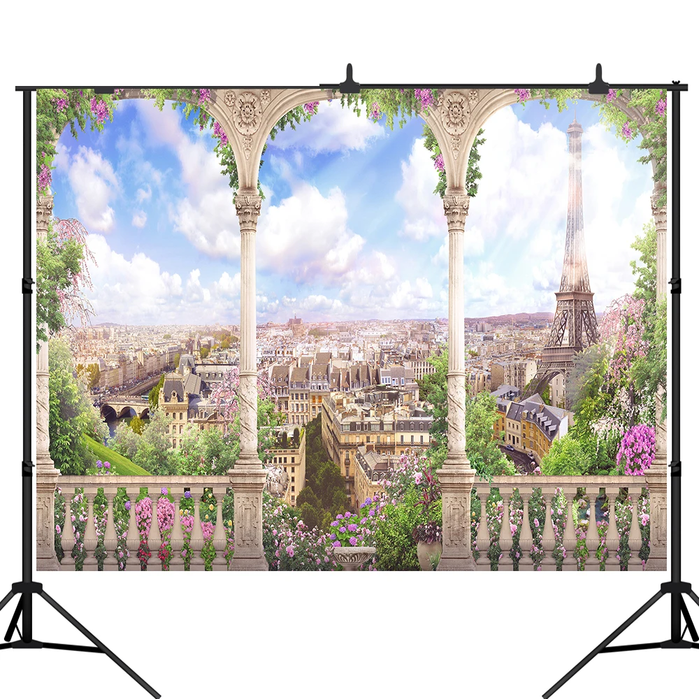 Lyavshi фон для фотостудии Эйфелева башня Париж живопись пейзаж архитектура небо