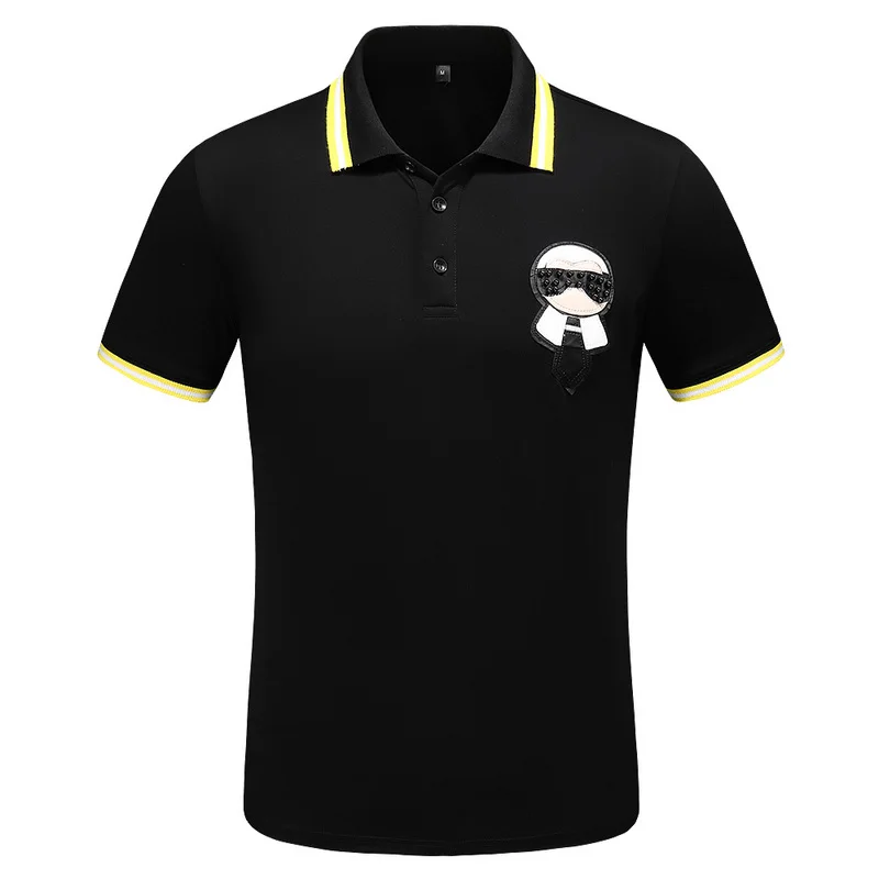 

Новинка 2020, роскошная Новинка, модная рубашка-поло унисекс из кожи с бисером, хлопковая рубашка-поло в стиле хип-хоп, для скейтборда, поло # AB73