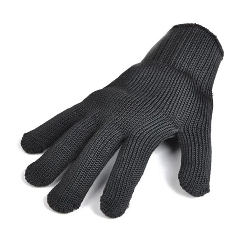 

1 Pair Black Steel Wire Metal Mesh Gloves Safety Anti Cutting Wear Resistant Kitchen Butcher Working Gloves Garden Self Defense