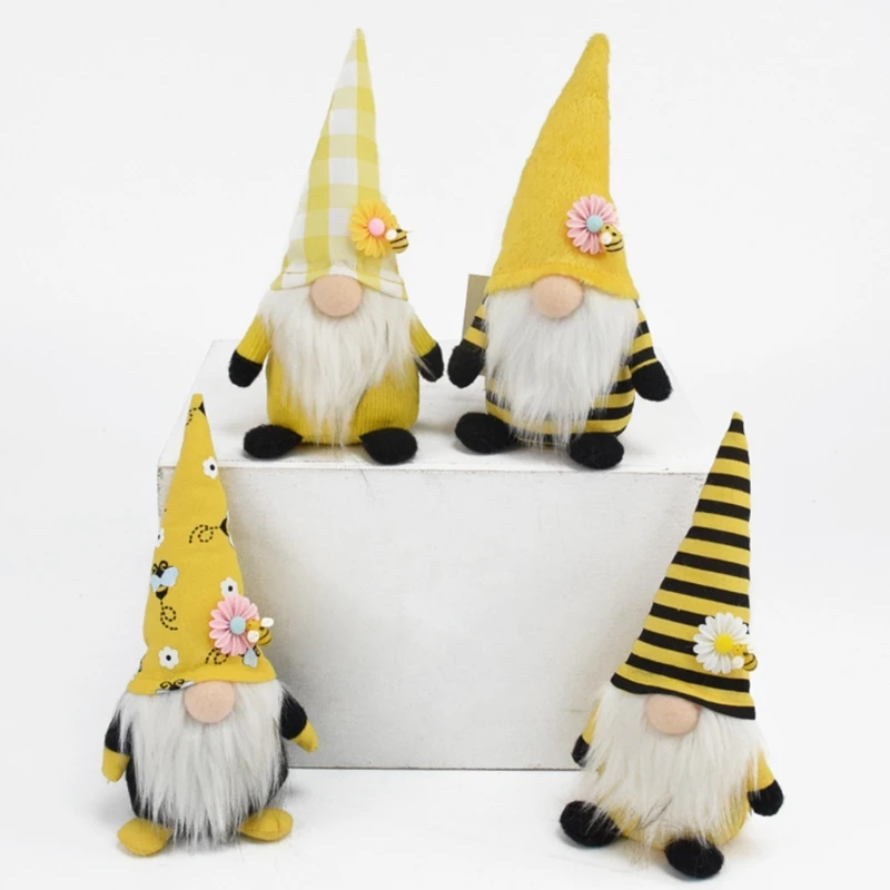 

Bumble Bee Gnomes Plush Yellow & Black Scandinavian Tomte Honey Bee