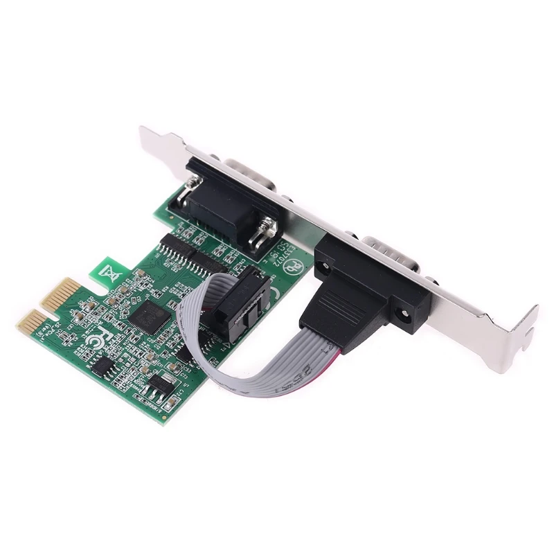 

PCIe Dual Serial Expansion Card Chip AX99100 2 Port Industrial DB9 COM RS232 K3KB