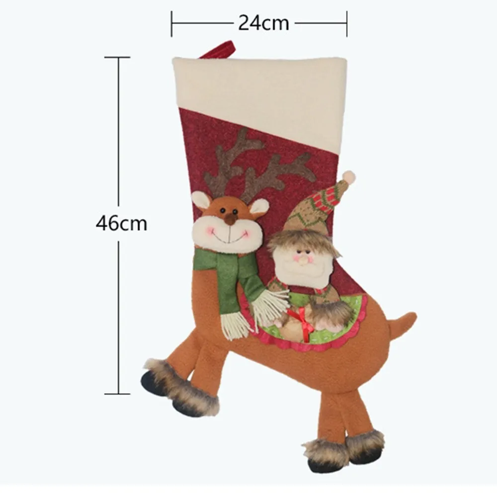 Рождественский носок украшение Подарочный мешок носки конфеты сумки с Санта