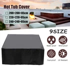 9 размеров, водонепроницаемая внешняя ванна с защитой от УФ-лучей и любых погодных условий, защитная крышка для спа, пылезащитные чехлы от снега, дождя