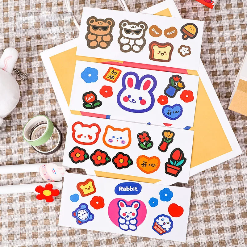 

4 шт./компл. кролик мультипликационные наклейки животных украшения сделай сам аблум дневник в стиле Скрапбукинг этикетка наклейка Канцтова...