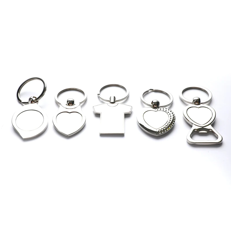 

Cute Blank Round Rectangle Heart Mental Key Chain DIY Tags Accessories Keychain Party Handmade Gifts Supplies