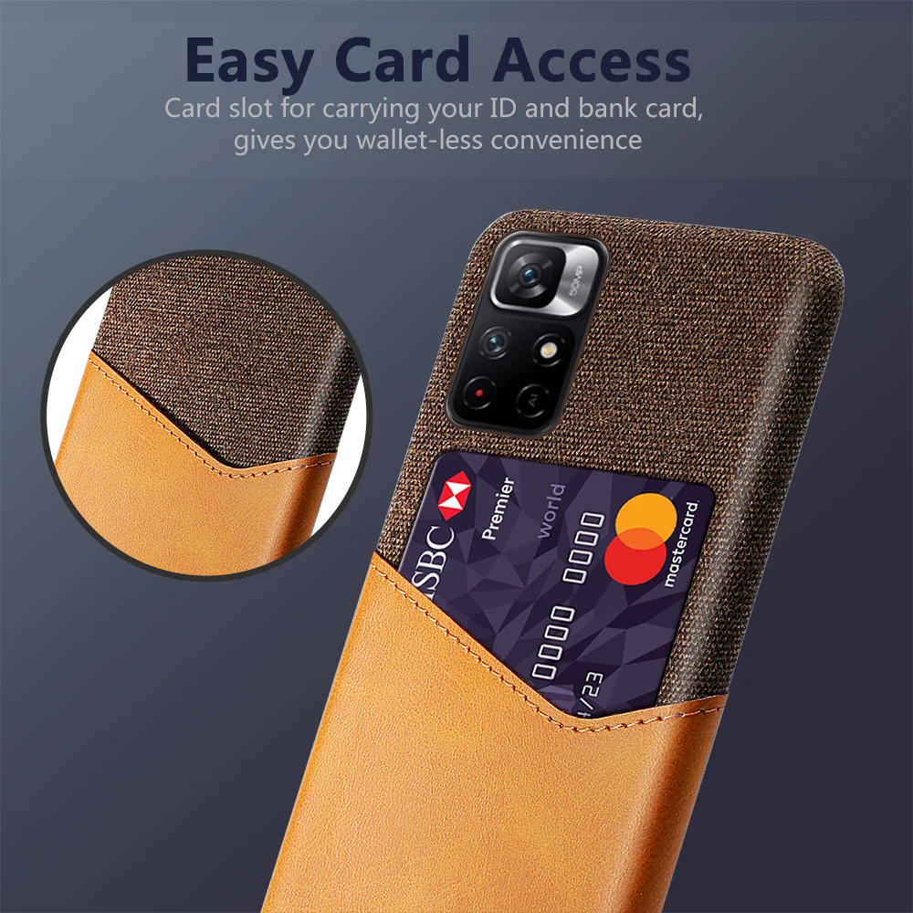 

Card Slots Cover Business Funda For Xiaomi Xiomi Poco M4 M3 Pro 5G F3 C3 X3 GT NFC Pocophone F1 X2 F2 M2 Pro Phone Case Coque