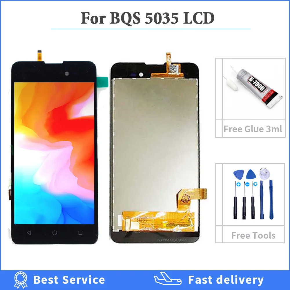 Протестированный ЖК-дисплей для BQ BQ-5035 Velvet 5035 BQS BQS5035 с сенсорным датчиком