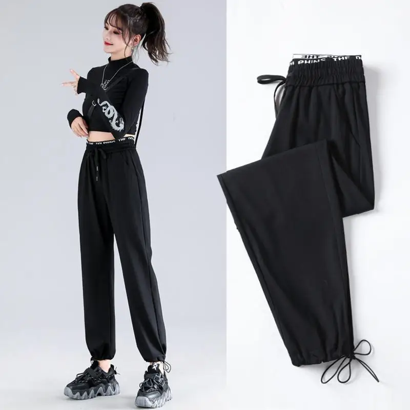 

Women Pants Ankle Banded Working Pants Women Straight Loose High Waist Workout Pants Women Pantalones De Mujer