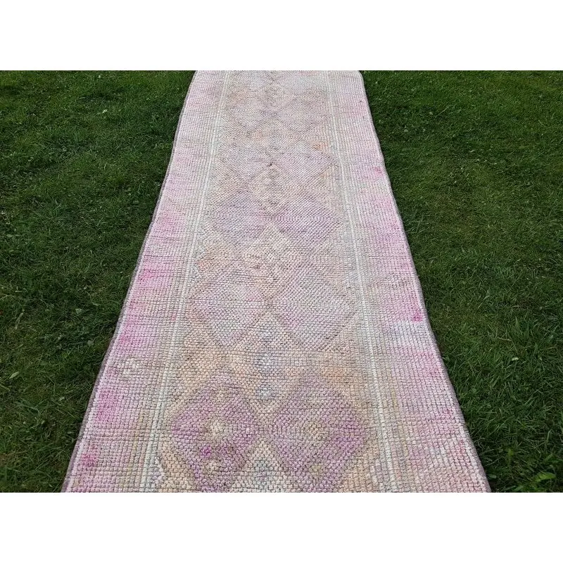 Винтажный английский Oushak длинный бегун с розой и розовым 2 6X11 4 футов.|Ковер| |