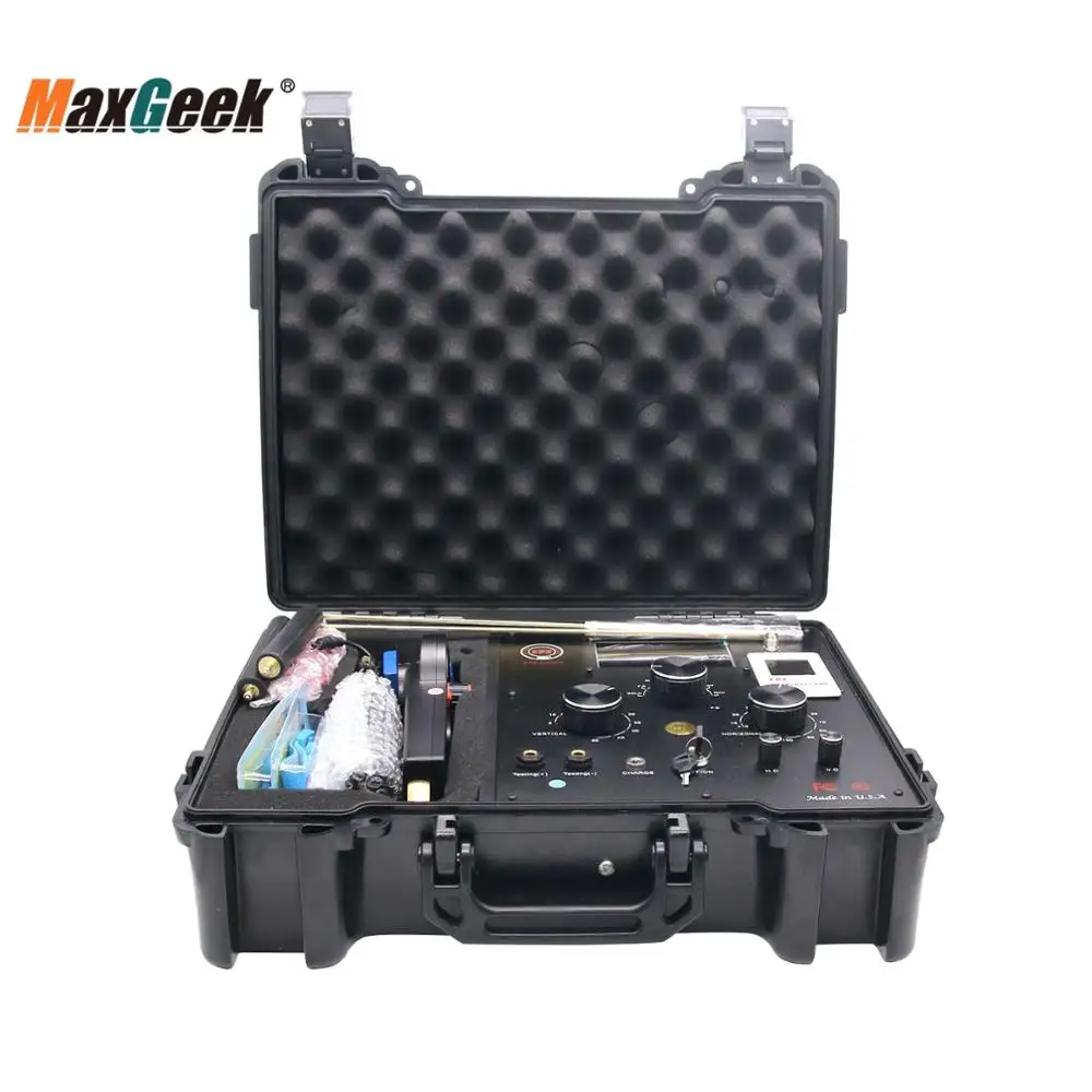 Maxgeek длинный диапазон металлоискатель Подземный детектор золота с новым Degausser