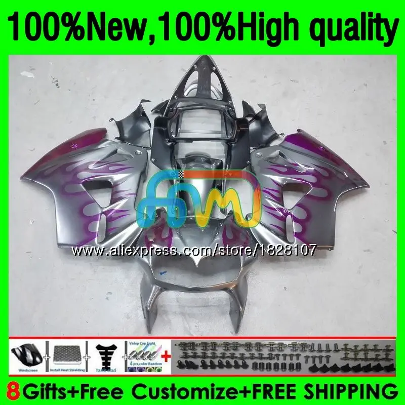 

Interceptor For HONDA VFR800 RR 02 03 04 05 06 07 152BS.26 VFR Purple flame 800RR VFR800RR 2002 2003 2004 2005 2006 2007 Fairing