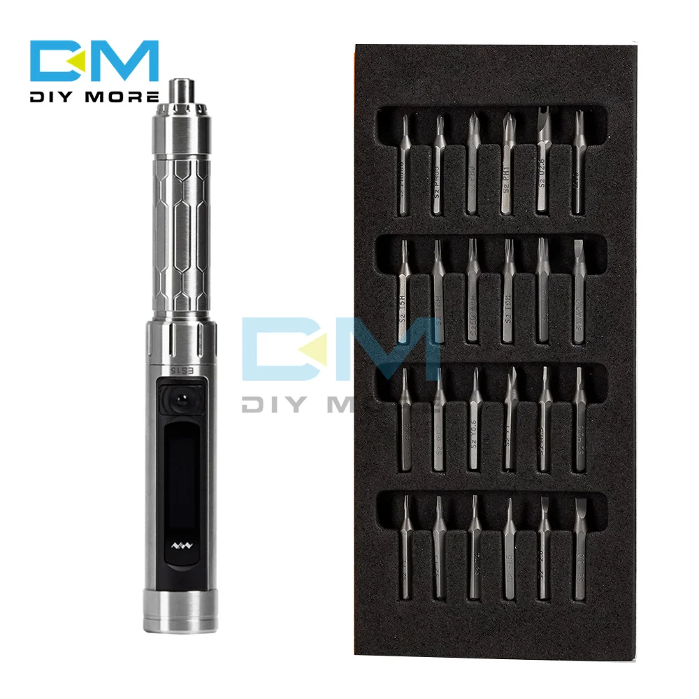 

Электрическая мини-отвертка ES15, умная отвертка с управлением движением и питанием от USB, инструмент для ремонта компьютера с комплектом из 16 насадок 4 мм и светодиодной подсветкой