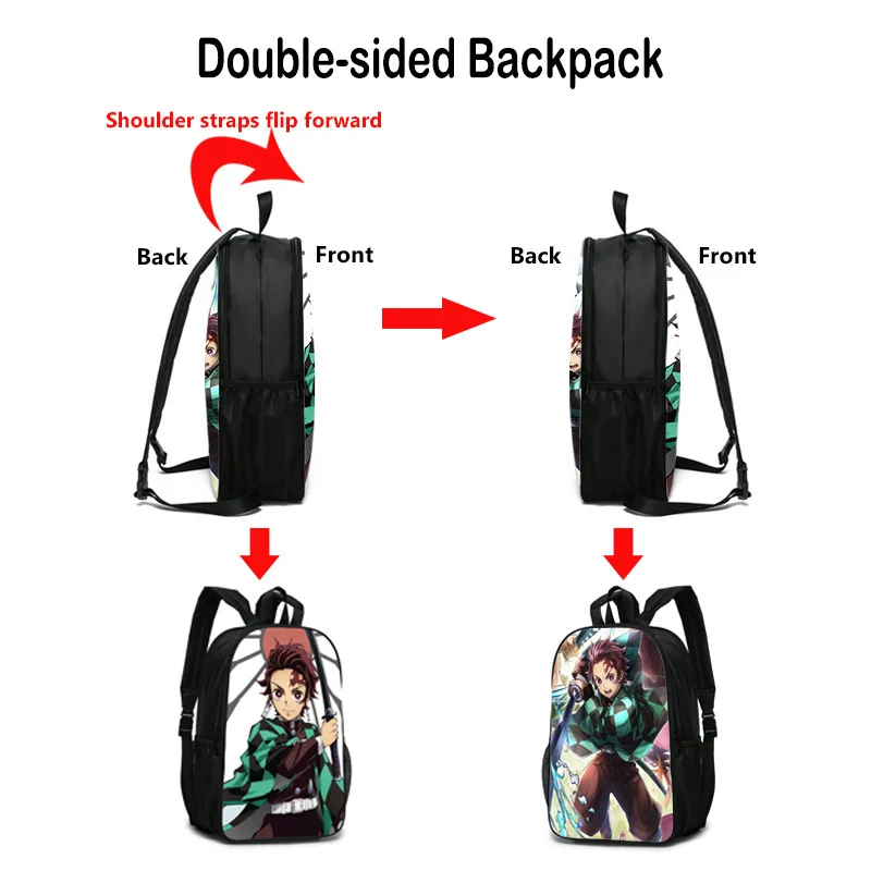 

Demon Slayer Kimetsu no Yaiba Backpack Canvas Bag Tomioka Giyuu School Bags Boy Girls Travel Bag Mochila Feminina Notebook Bags