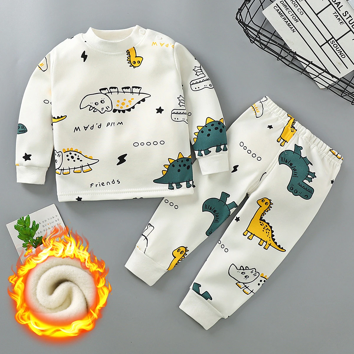 

Winter New Plush Children's Clothing Children's Suits Girls Pure Cotton Thick Cartoon Pattern Boys and Babies Warm Pajamas 3-8 Y