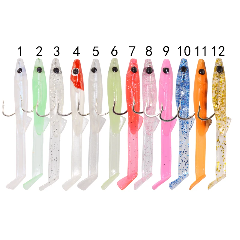 

Afishlure 55mm 0.9g 10pcs Fishing Lures Sea Spinning Night Vinyl En Mer Anguillon Peche En Mer