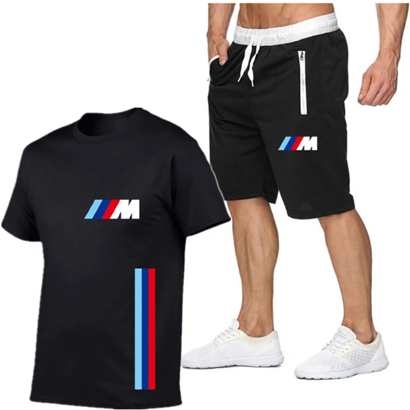 

2021 Summer Men's T-Shirt Sets Jogging Pants Bran Sportswear Suit Basketball Sports Fitness Printed High Quality Fashion Clothes