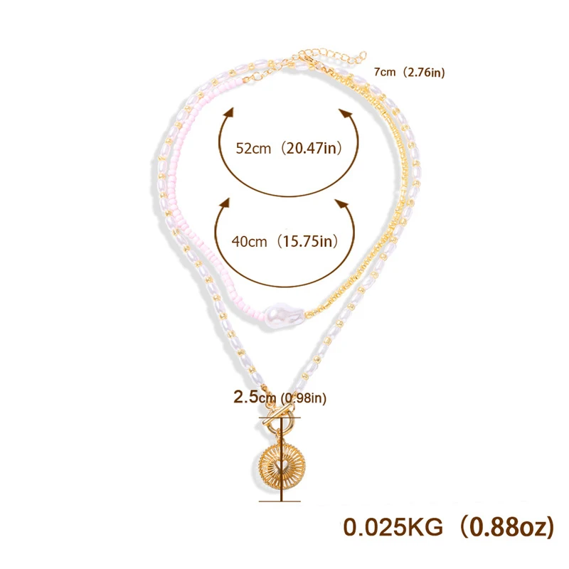 

Trendy Bead Strand Beaded Choker Necklace For Women Bohemian Colorful Handmade Pendant Baroque Pearl Necklace Collar Jewelry