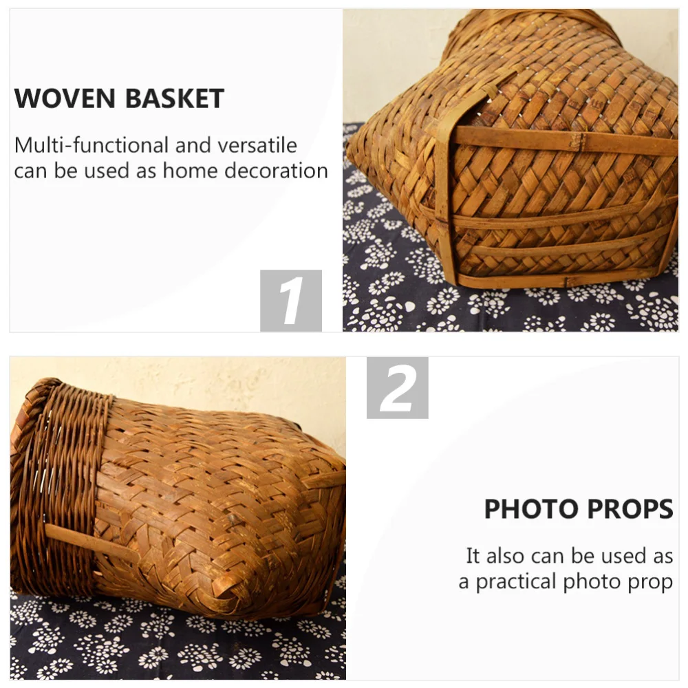 

Photography Background Prop Bamboo Woven Basket Storage Container