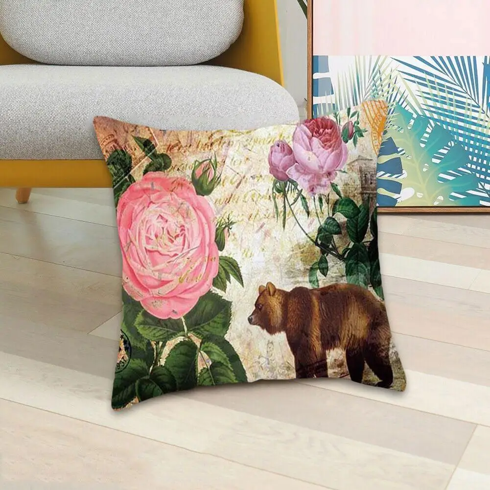 

Винтажное украшение ручной росписи с цветочным пейзажем персиковая кожа Украшение Cu Чехол элегантный домашний диван Автомобильная комнат...