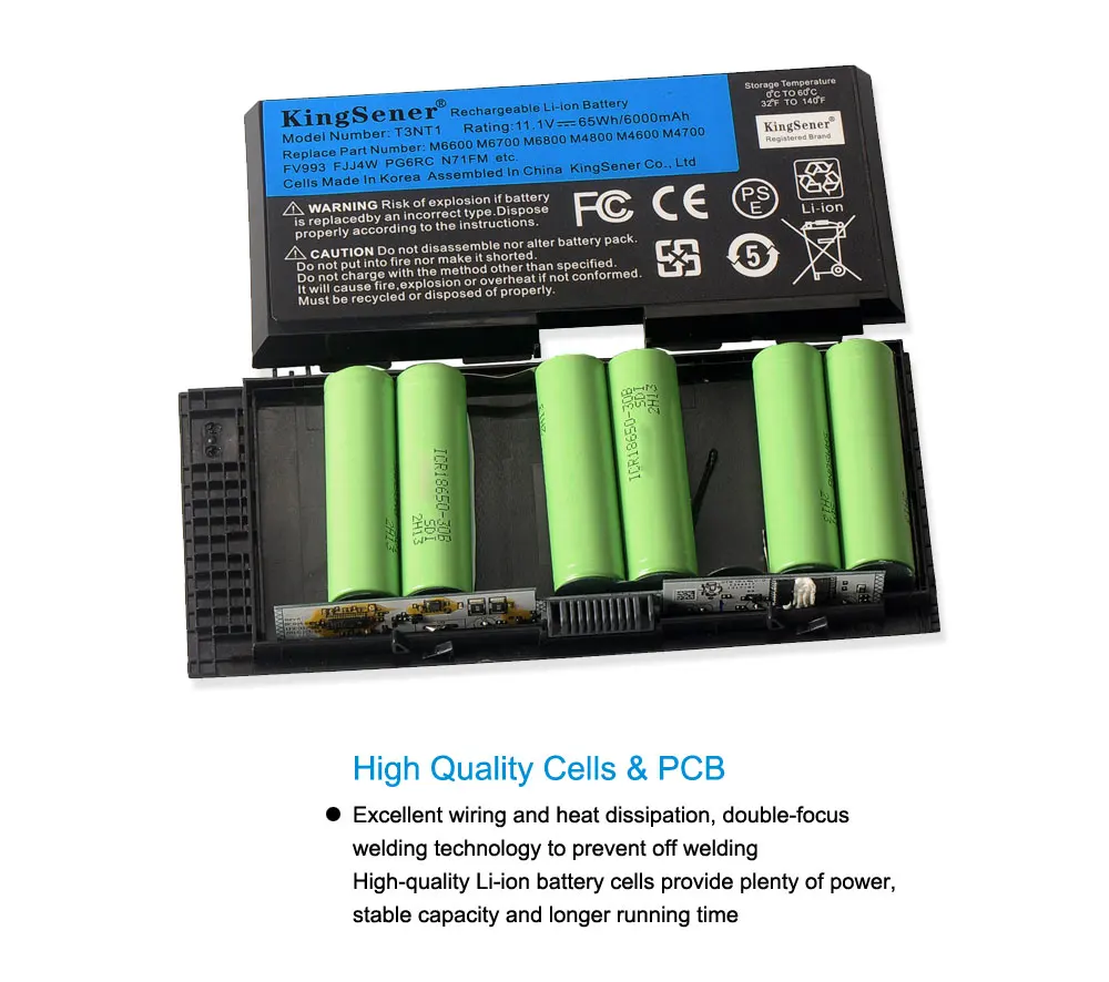 KingSener 11 1 V 6000mAh T3NT1 M6600 Аккумулятор для ноутбука DELL Precision M6700 M6800 M4800 M4600 M4700 FJJ4W PG6RC R7PND
