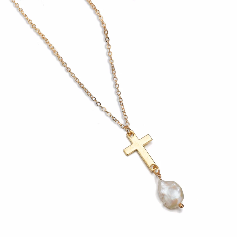 DIY двусторонний золотой крест для женщин христианское ожерелье романтическая