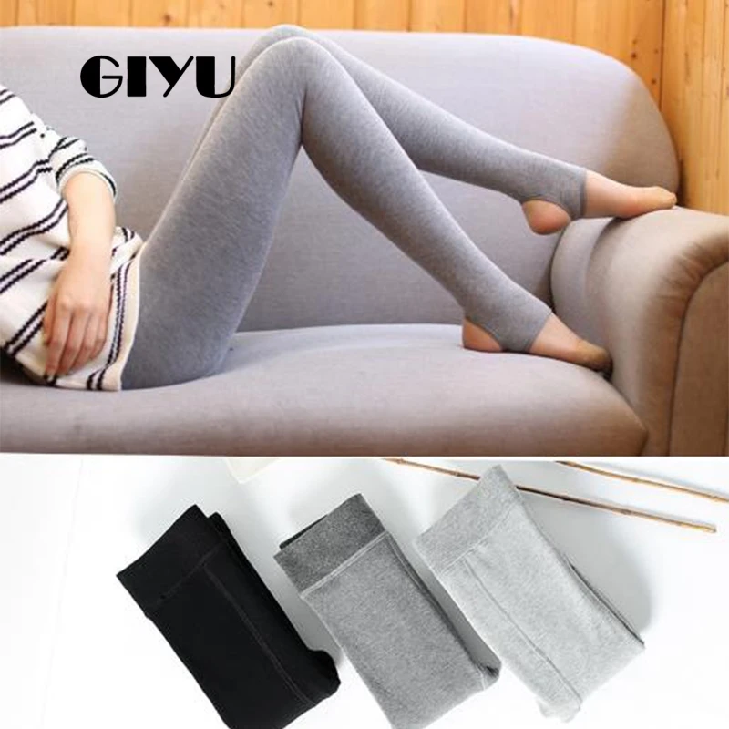 GIYU/осенне зимние однотонные женские обтягивающие леггинсы с высокой талией