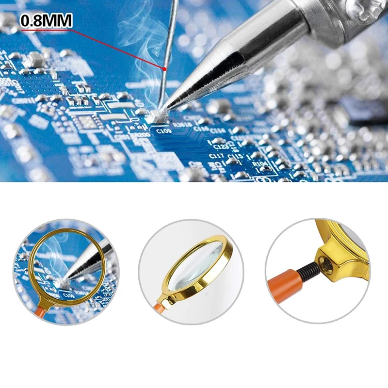 

Extra Magnifying Glass, Metal Aluminum Base,Third Hand Soldering PCB Holder Tool for Assembly, Modeling,Crafts Workshop