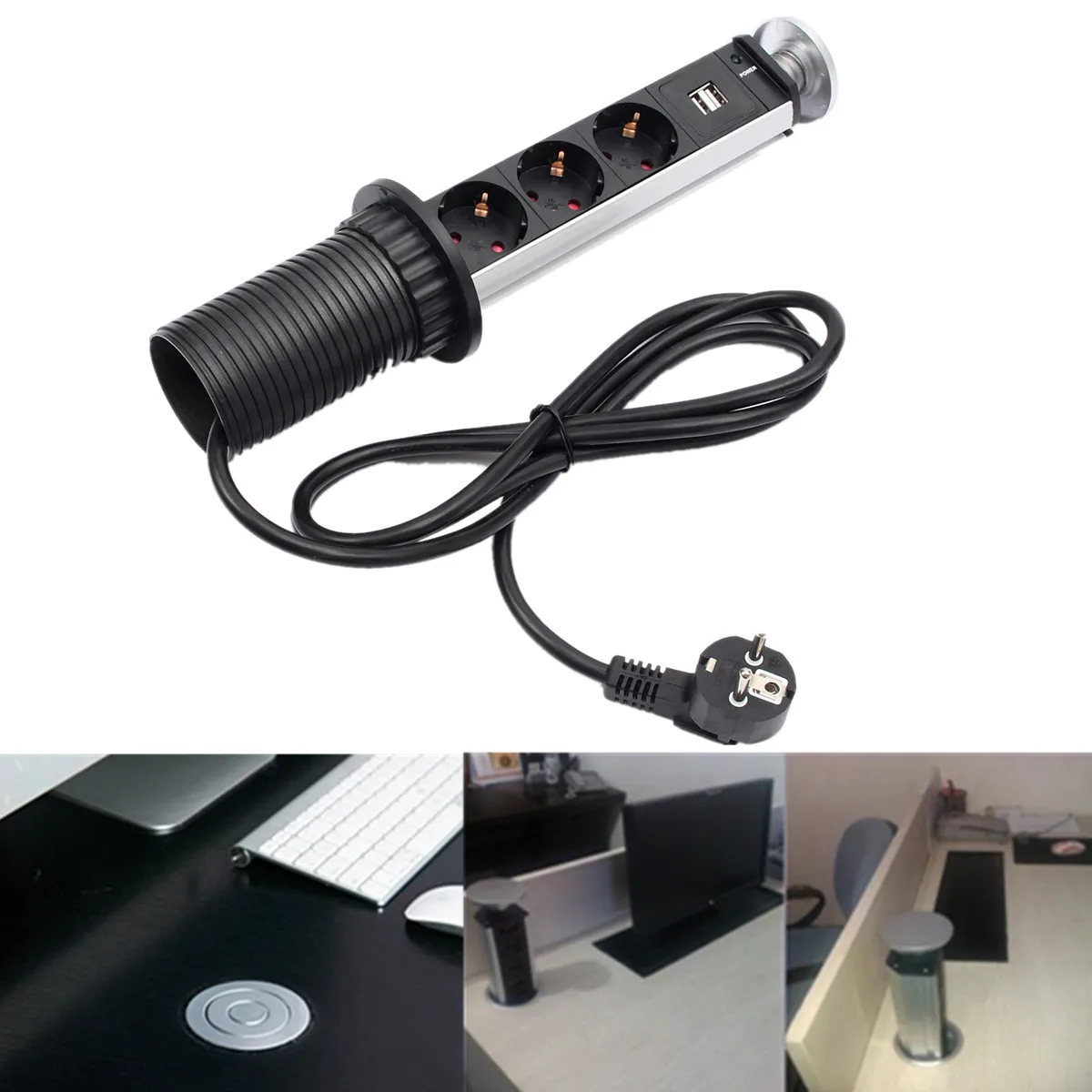 16A Выдвижная 3 розетка 2 usb порт для зарядки кухонный стол электрическая розетка настольные розетки выдвижные столешницы столешница