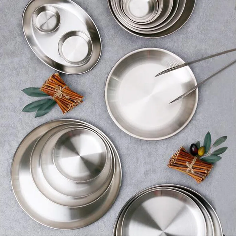 Фруктовая тарелка из нержавеющей стали Стандартная Круглая обеденная для