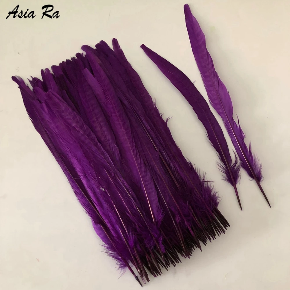 Набор из 100 штук красного цвета качество AAA перьевые фазаны с кольцом 25 30 см длина