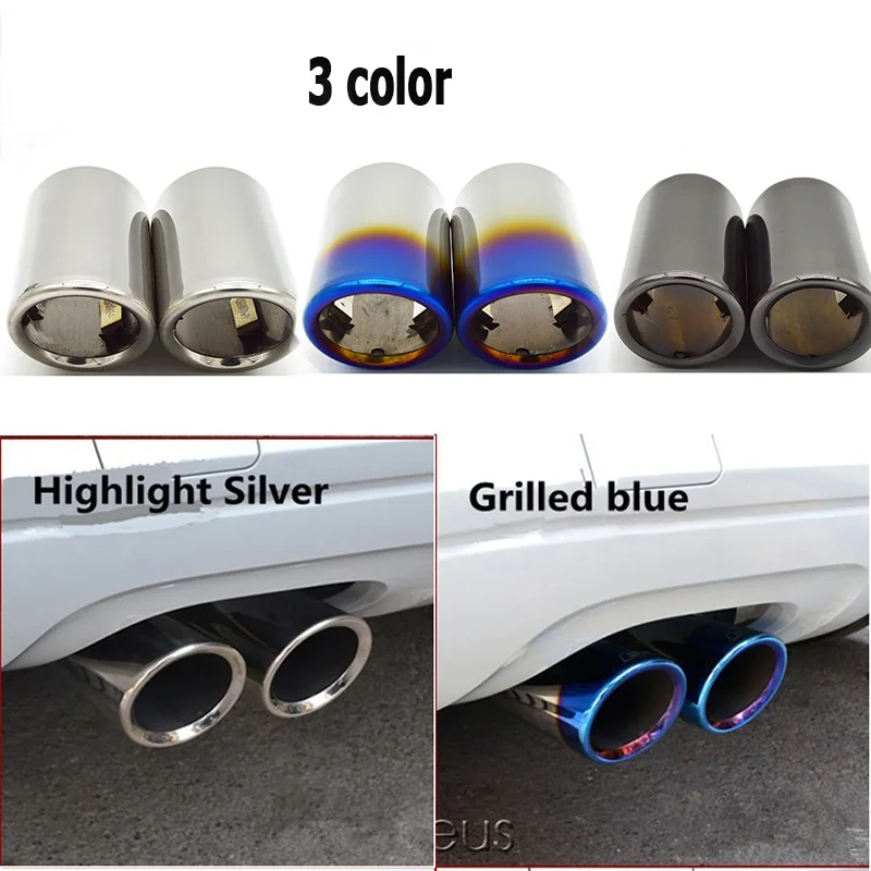 

1 Pair Car Exhaust Systems Tip Pipe Nozzle for Muffler For Audi A3 A4 B8 A6 C6 A5 Q5 Q7 Q3 A1 A8 Accessories Tuning