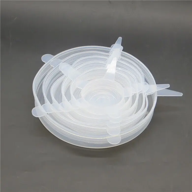 6 шт./компл. универсальная силиконовая крышка для пищевых продуктов многоразовые