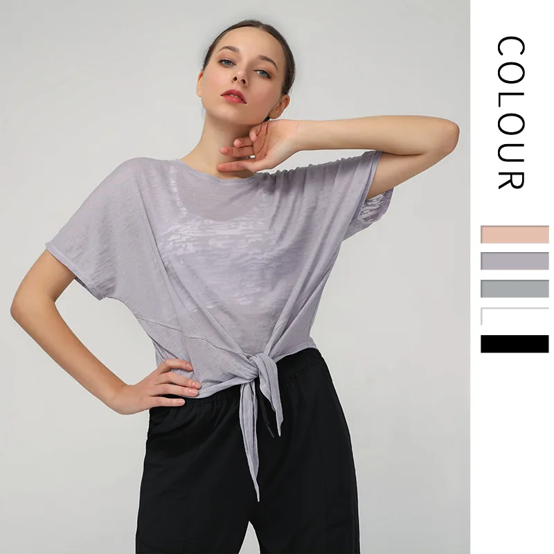 Wmuncc Women Yoga Shirts Breathable Short Sleeve T-shirt Blouse Gym Workout Tops Clothes Female | Спорт и развлечения